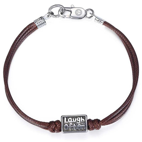 Brown leather male bracelet