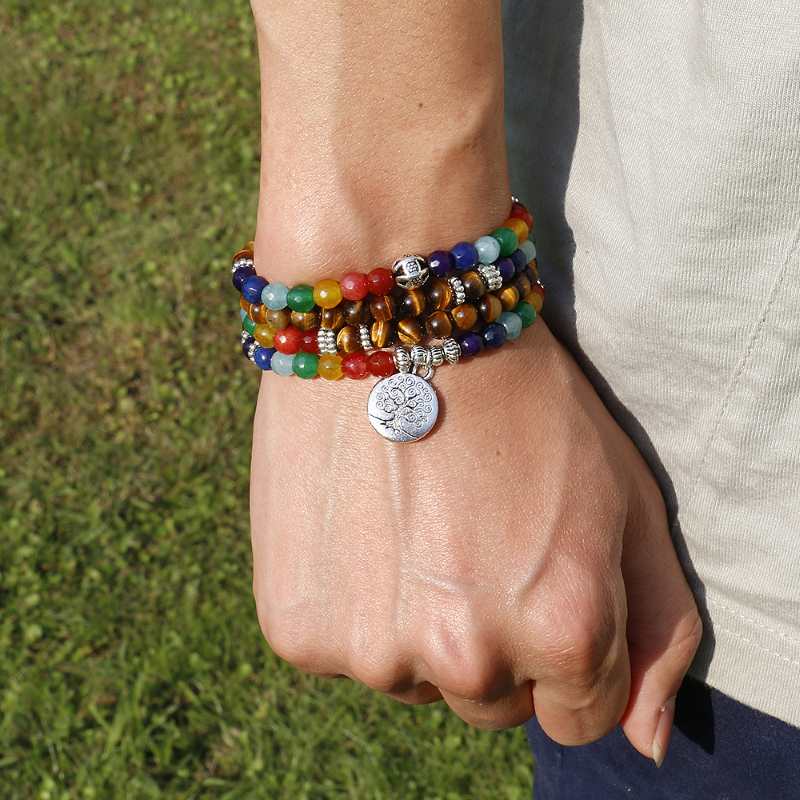 mala beads chakra bracelet,