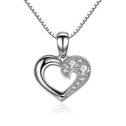Open Heart Necklace , Sterling Silver Necklace for Her
