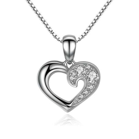 Open Heart Necklace - Sterling Silver