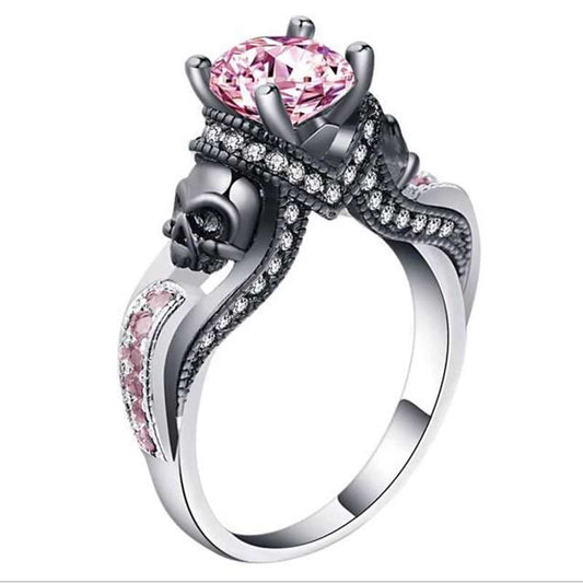 Pink Skull Ring- Pink Engagement Ring