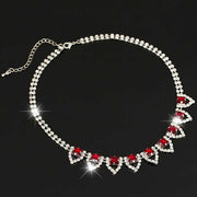 red statement necklace choker collar women