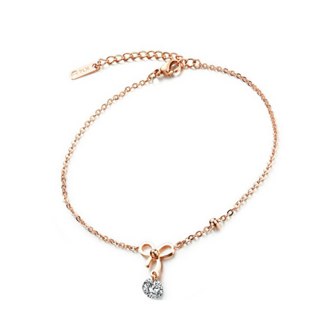 gold bow anklet