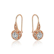 Plated Rose Gold Earrings- Cubic Zirconia Diamond Earrings