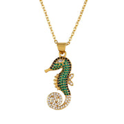 seahorse pendant necklace gold