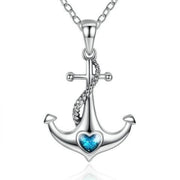 silver-nautical-necklace, Nautical Necklace with Anchor Pendant- Nautical Jewelry