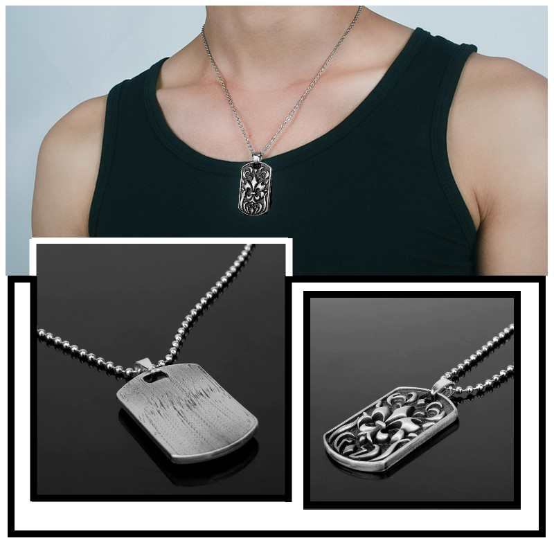 Stainless Steel Dog tag Necklace For Men