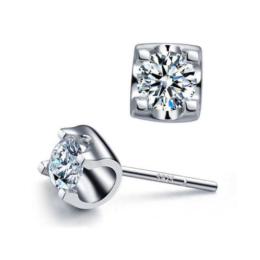 sterling silver cubic zirconia stud earrings for women
