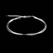 layered silver anklet