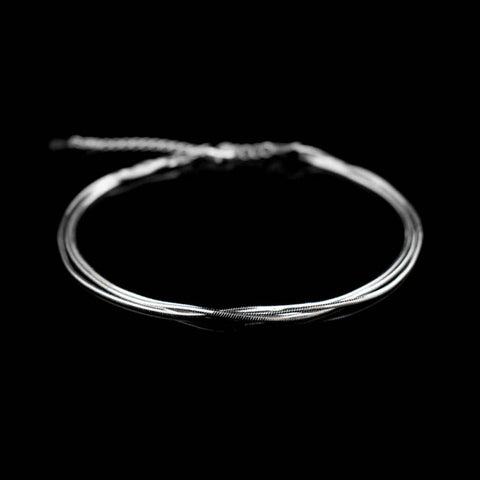 Layered Silver Anklet