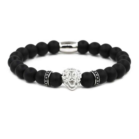 Men's Bracelets- Lion Natural Men's Stone Beads Bracelet