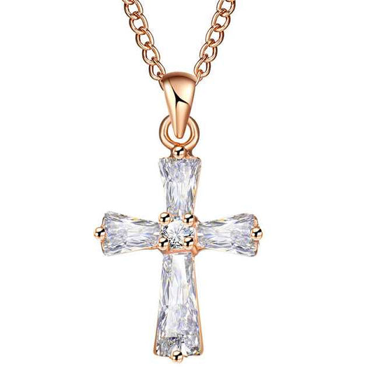 rose gold cross necklace