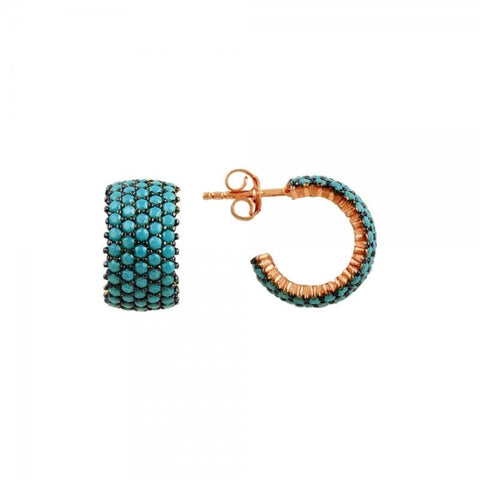 Small Turquoise Hoop Earrings for Women